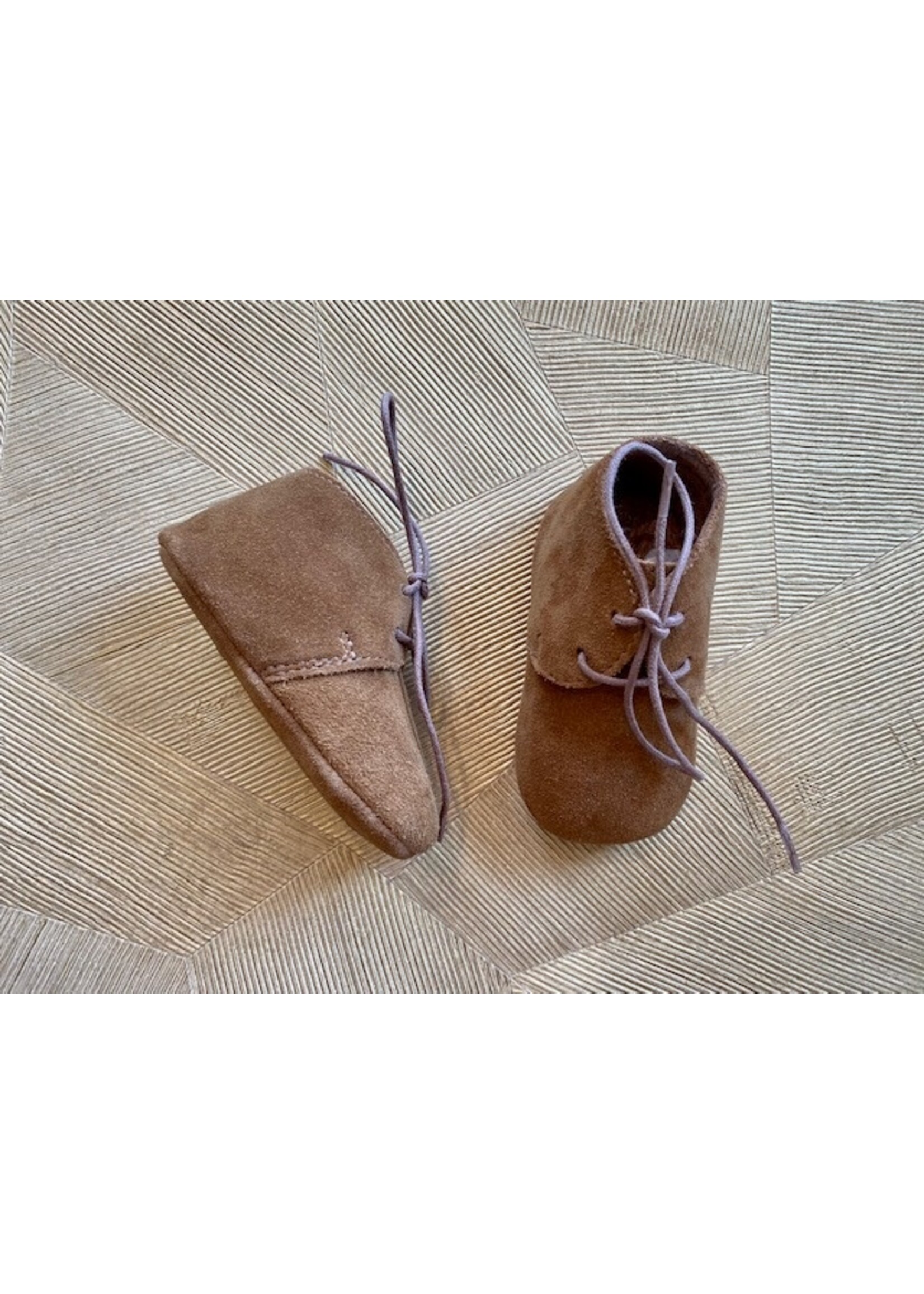 CLIC CLIC baby slofjes suede COGNAC