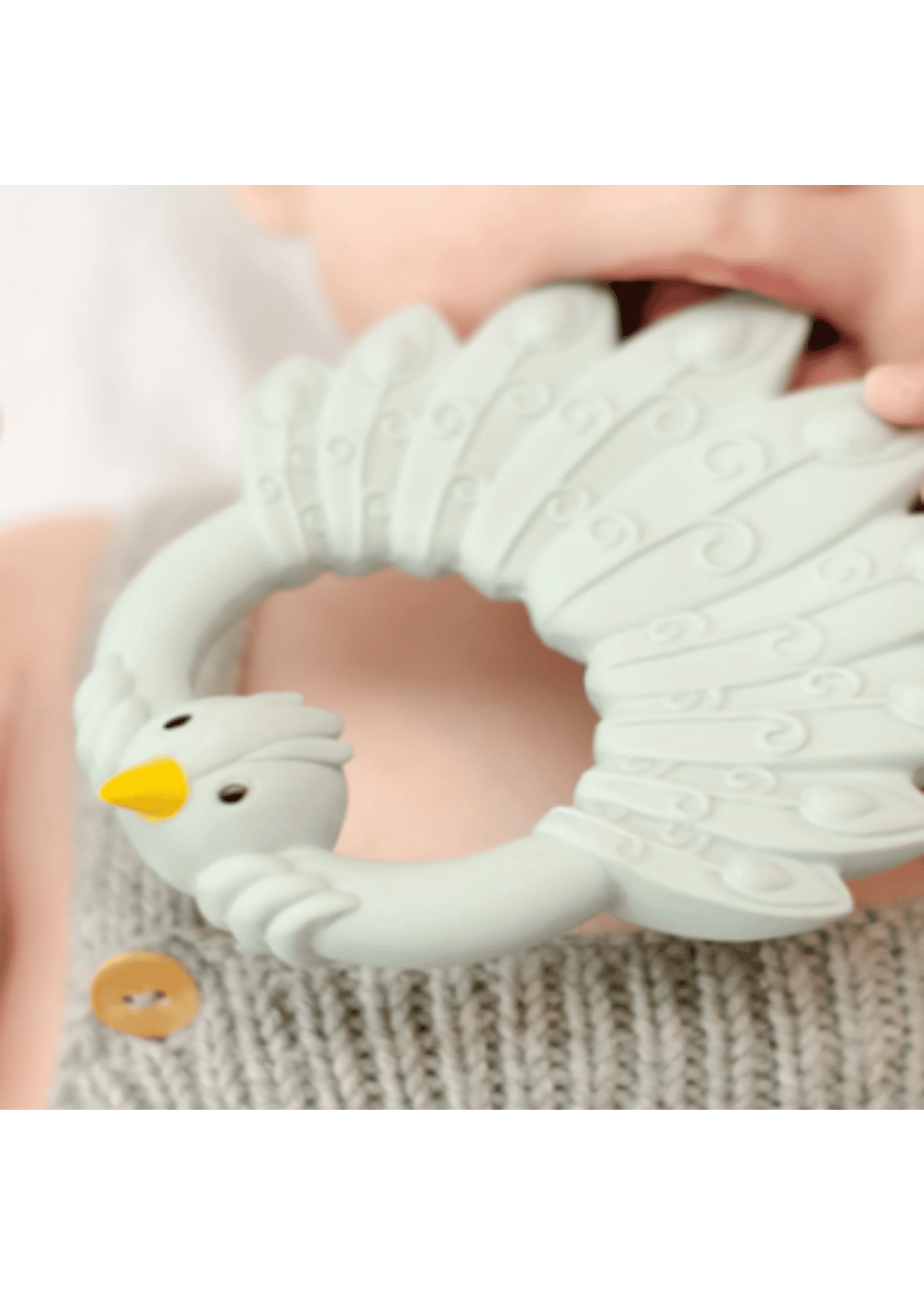 MUSHI NATRUBA Teething Ring Peacock Pale