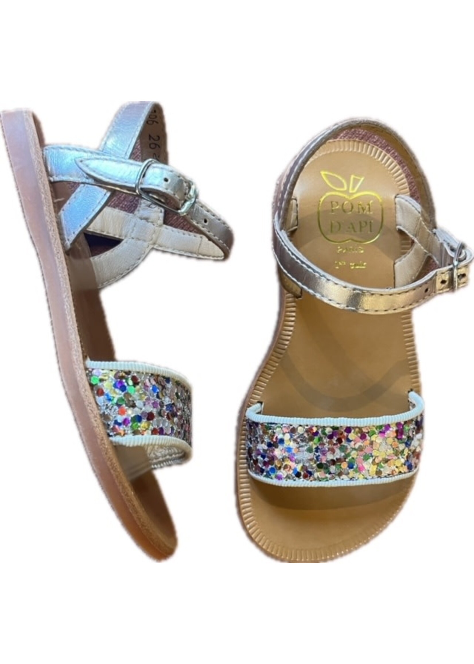 POM D’API POM D'API sandaal PLAGETTE laminaat glitter