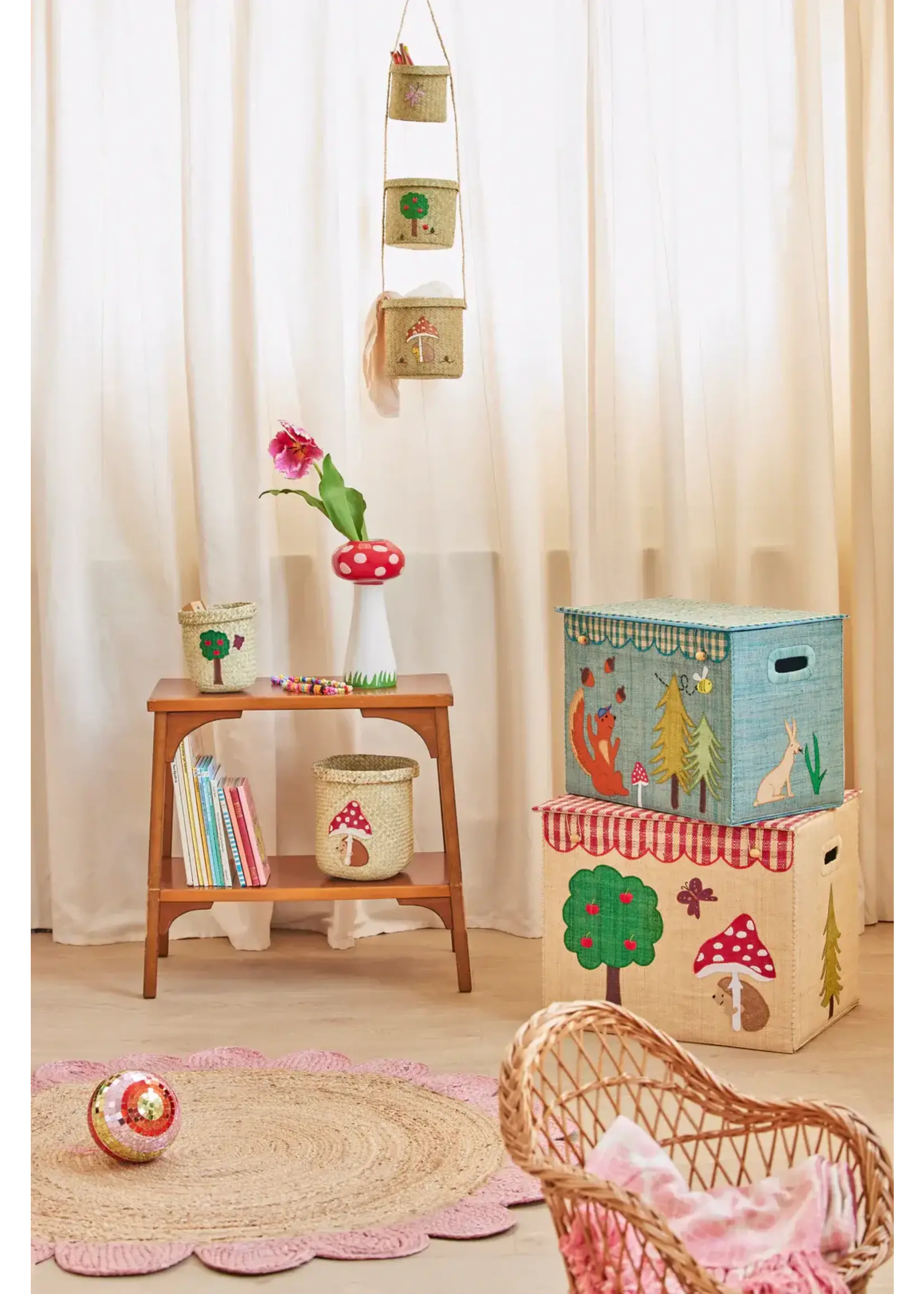 RICE RICE raffia storage box HAPPY FOREST XL