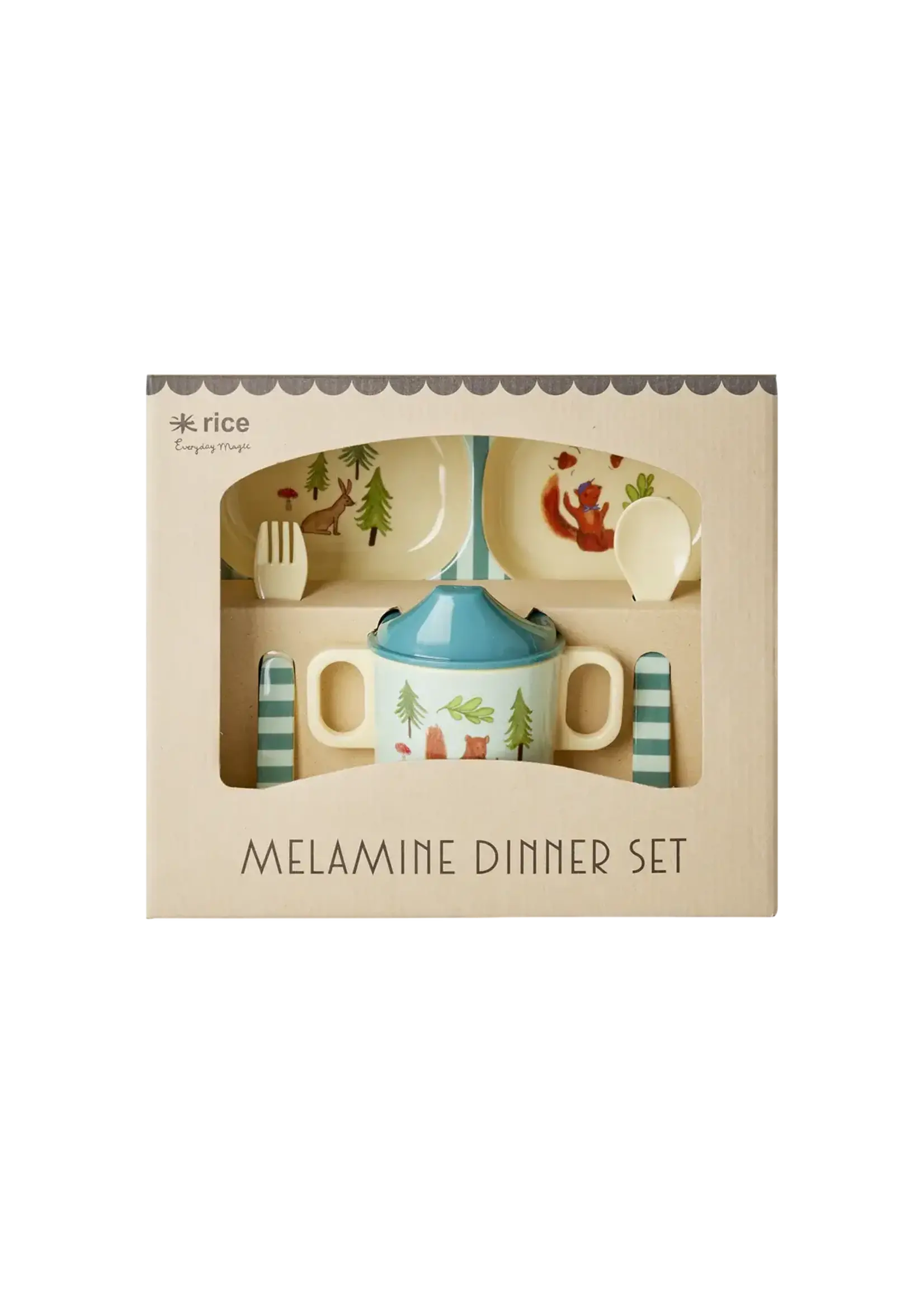 RICE melamine baby dinner set HAPPY FOREST