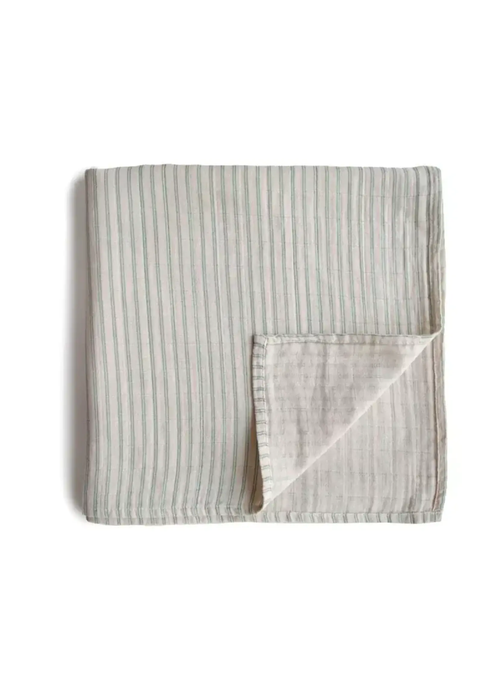 MUSHIE MUSHIE-swaddle-SAGE STRIPE