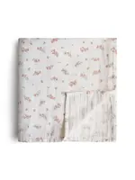 MUSHI MUSHIE-swaddle-PINK FLOWERS