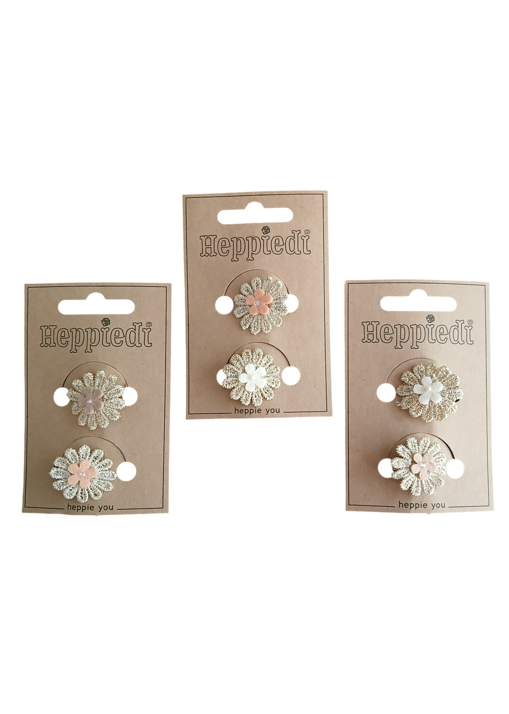 HEPPIEDI HEPPIEDI 2 bloem goud met vilten bloem knijpertje