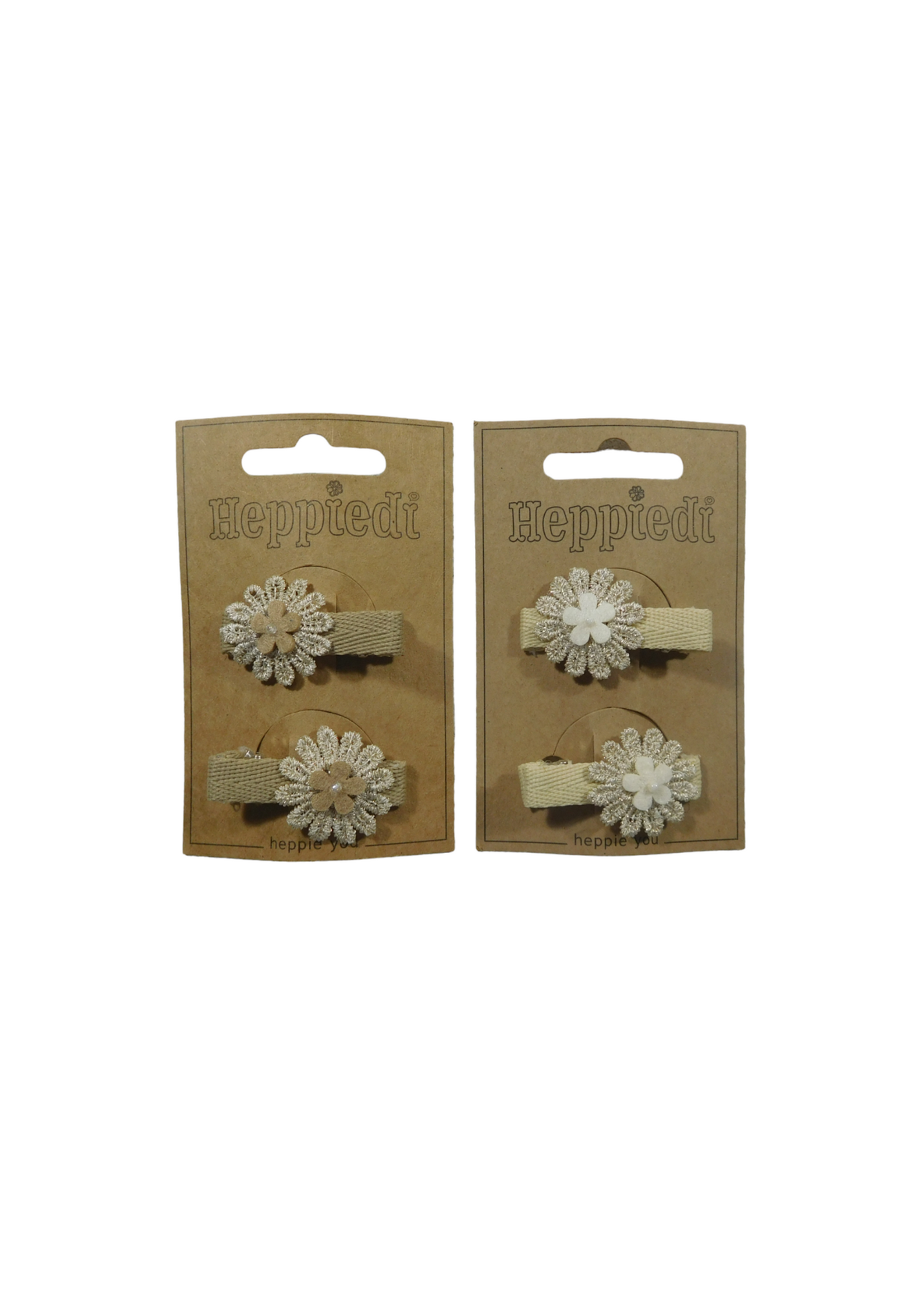 HEPPIEDI HEPPIEDI MIDDEL 2 bloem goud met vilten bloem knijpertje
