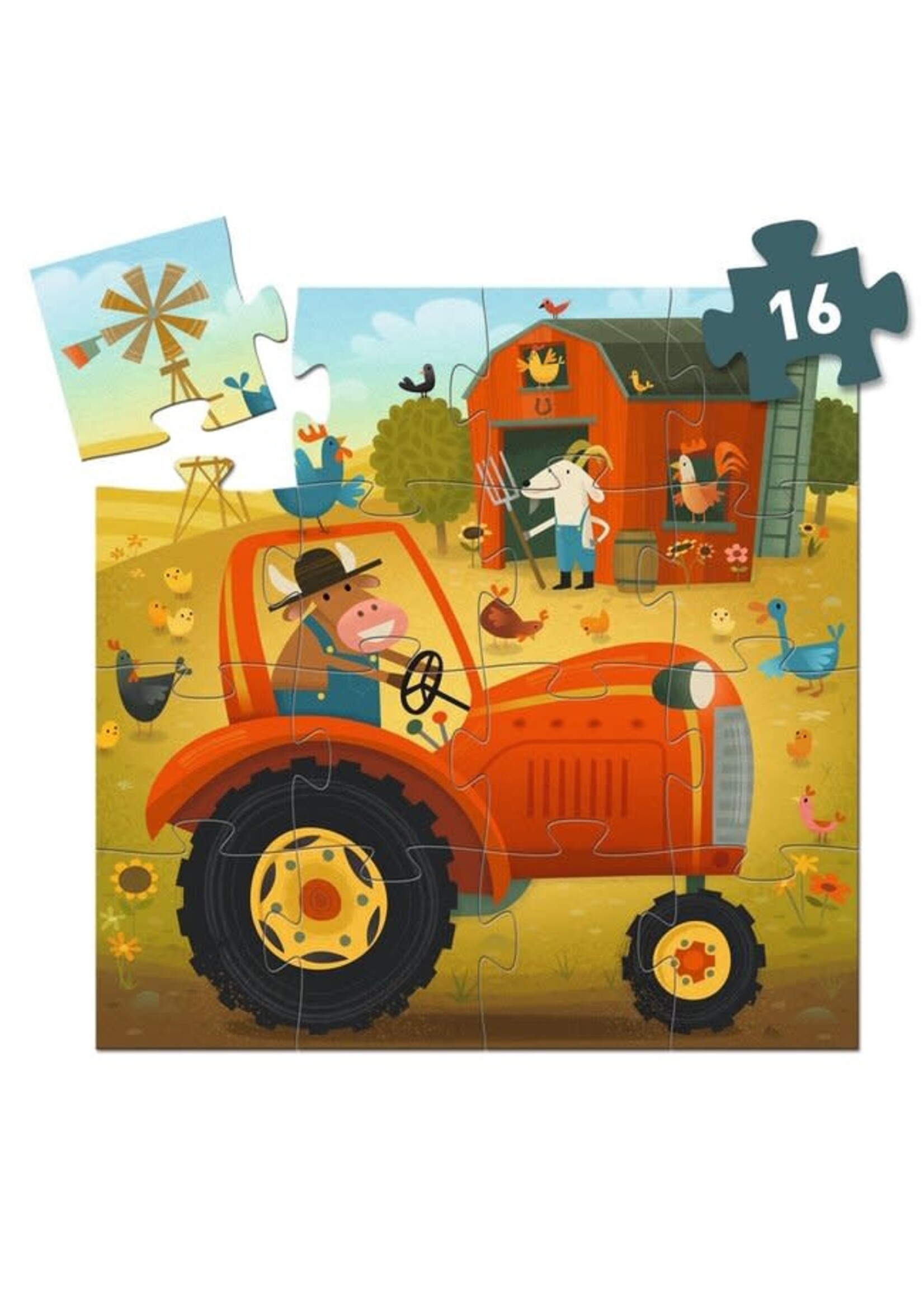 Djeco puzzel tractor 16st