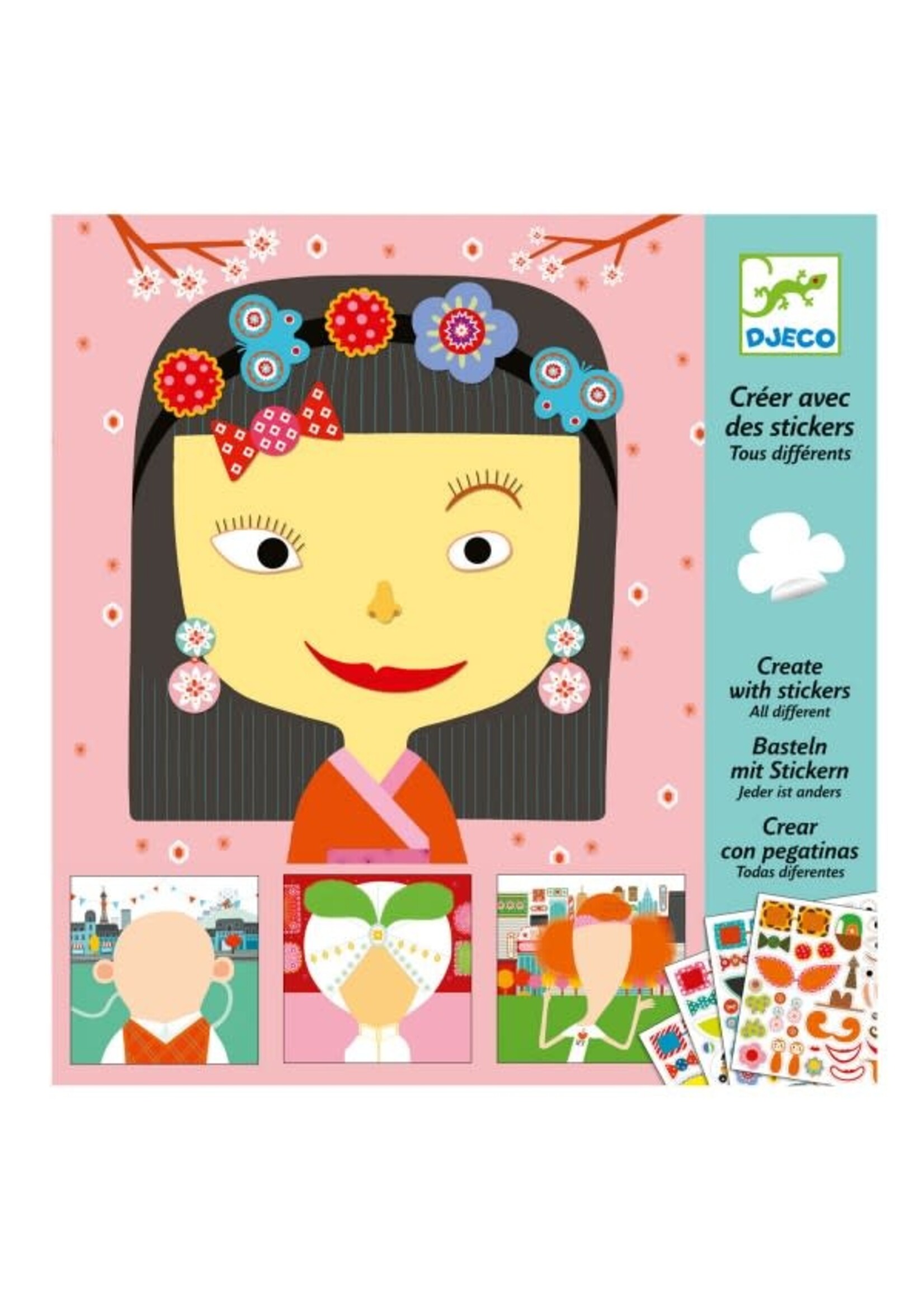 Djeco create with stickers all different