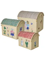 RICE RICE raffia storage box CAT&TIGER M (45x38x33)