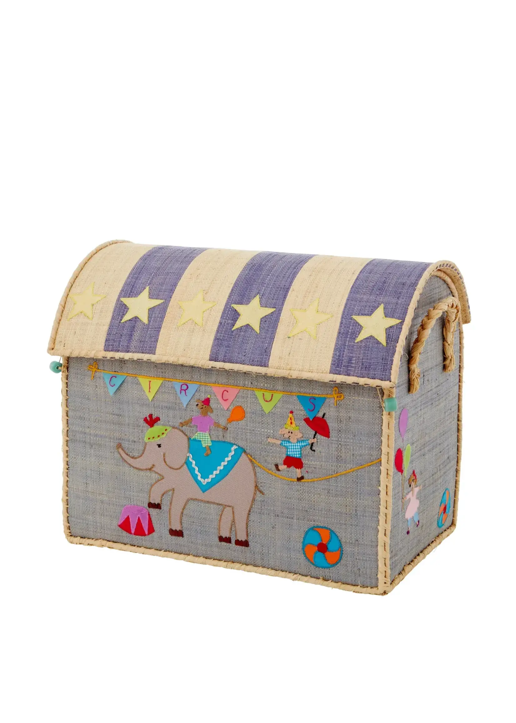 RICE RICE raffia storage box CIRCUS M (45x38x33)