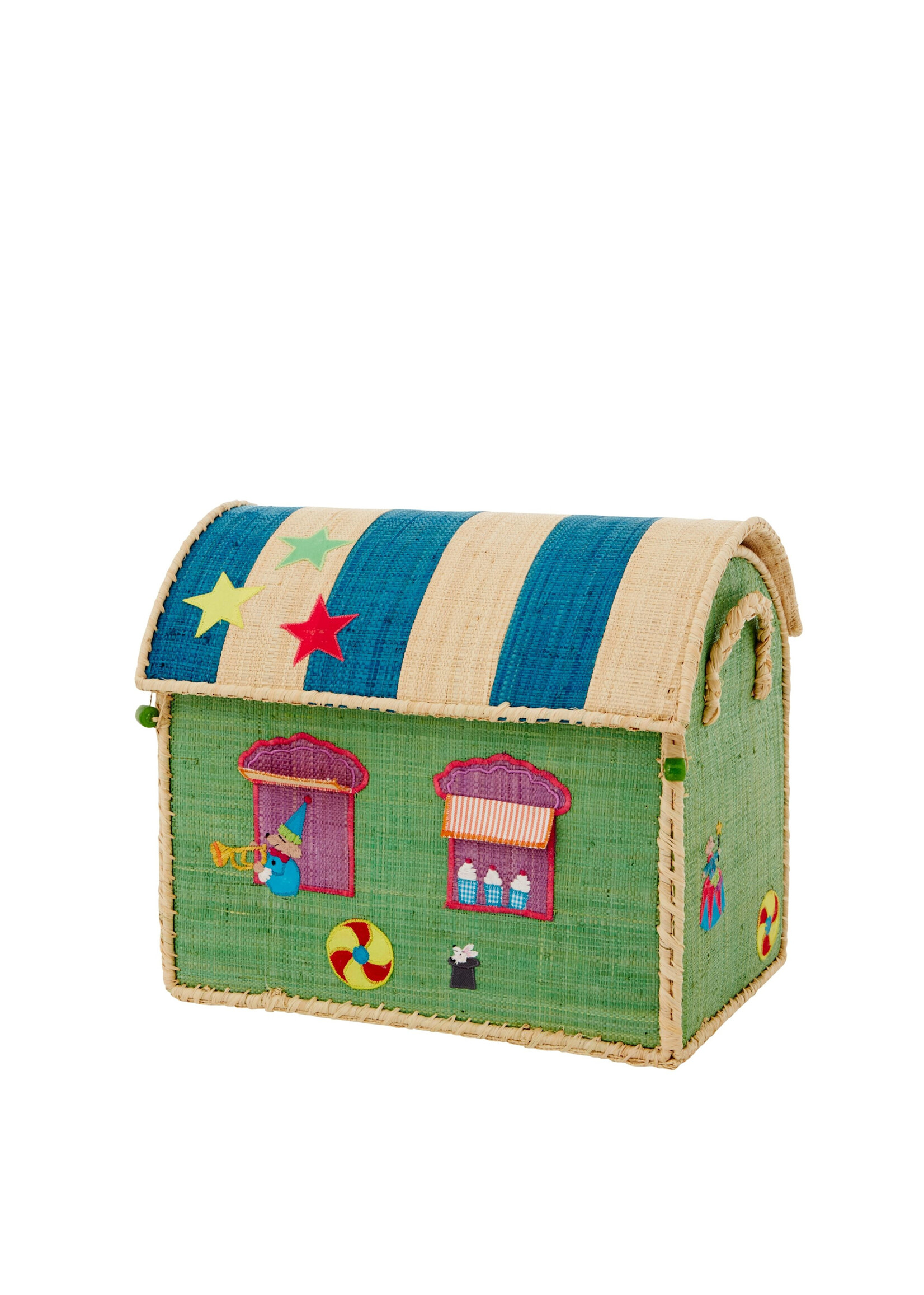 RICE RICE raffia storage box CIRCUS S(33x24x36,5)