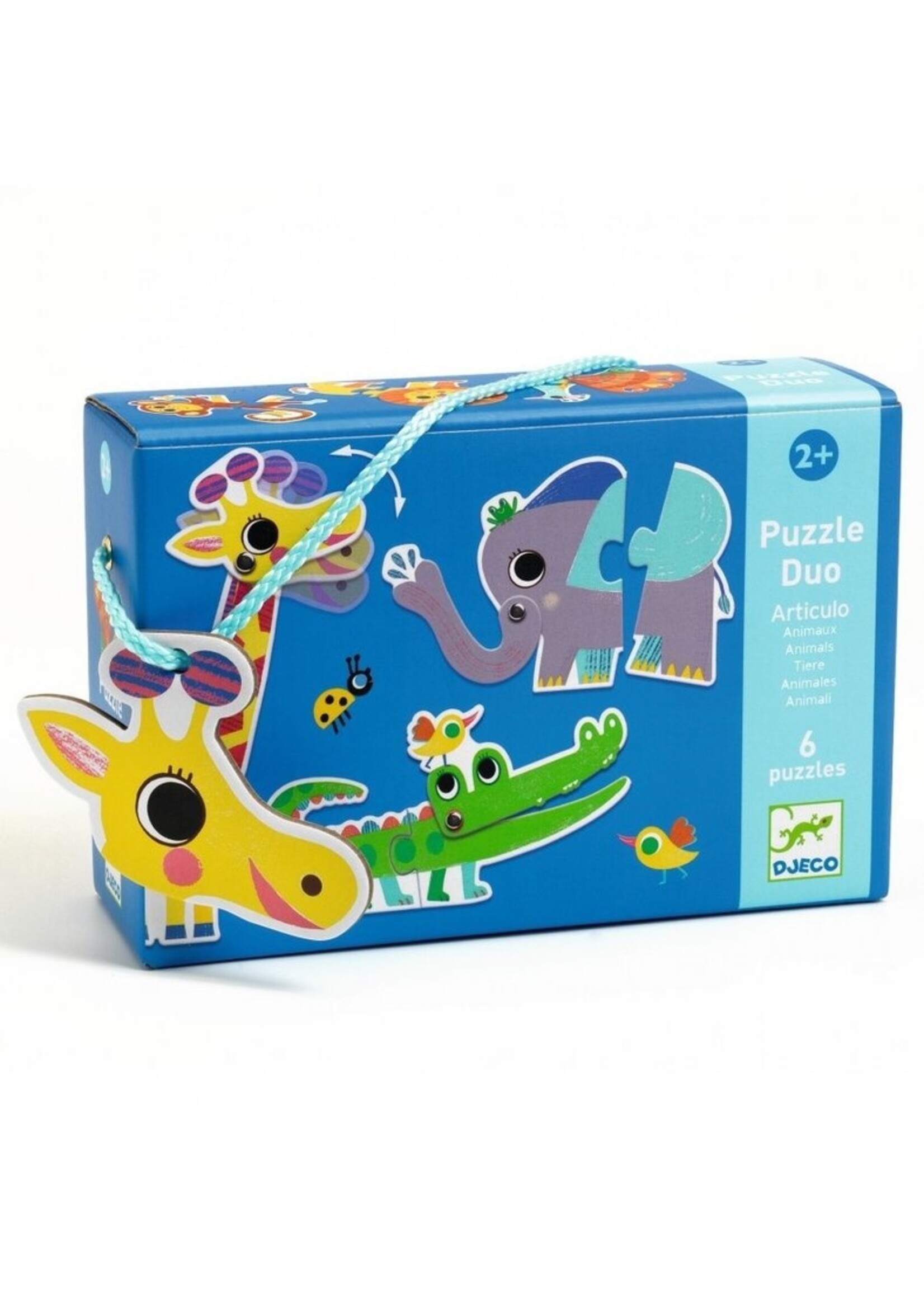 Djeco – Puzzel – Duo wilde dieren – 6×2 stukjes