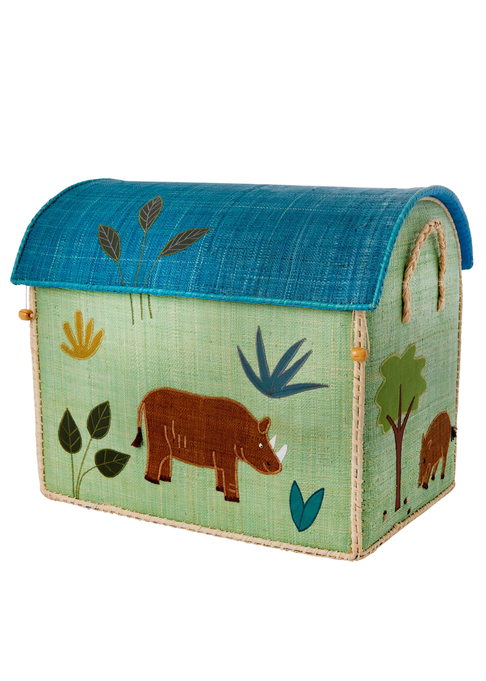 RICE RICE raffia storage box WILD L(50x40x33)