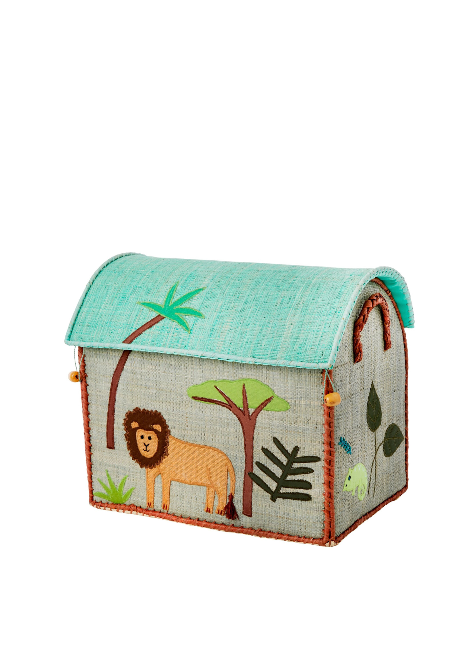 RICE RICE raffia storage box WILD S(33x24x36,5)
