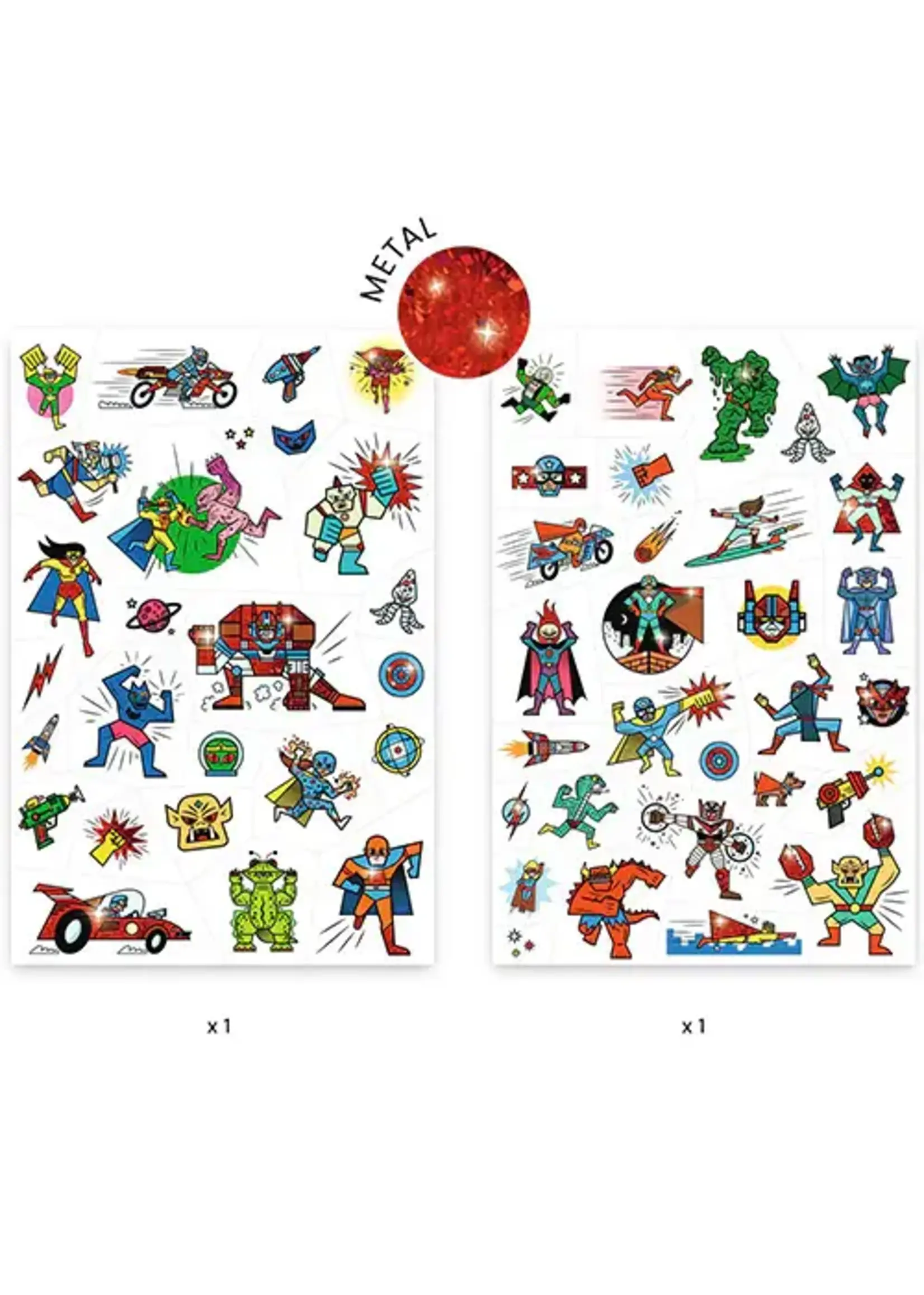 Djeco Tattoos - heroes and villains