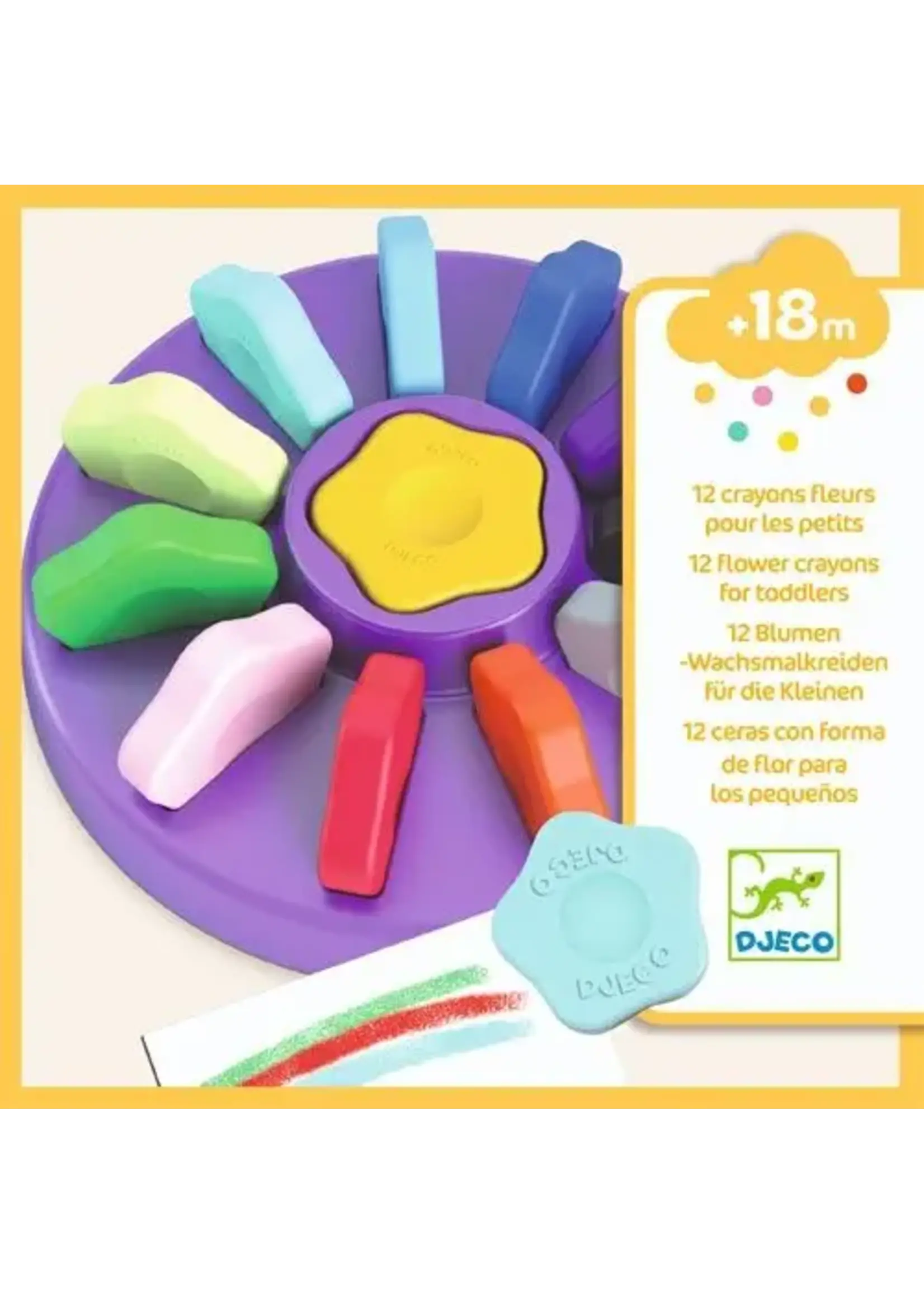 Djeco Wax Potloden - 12 st. - Bloemen