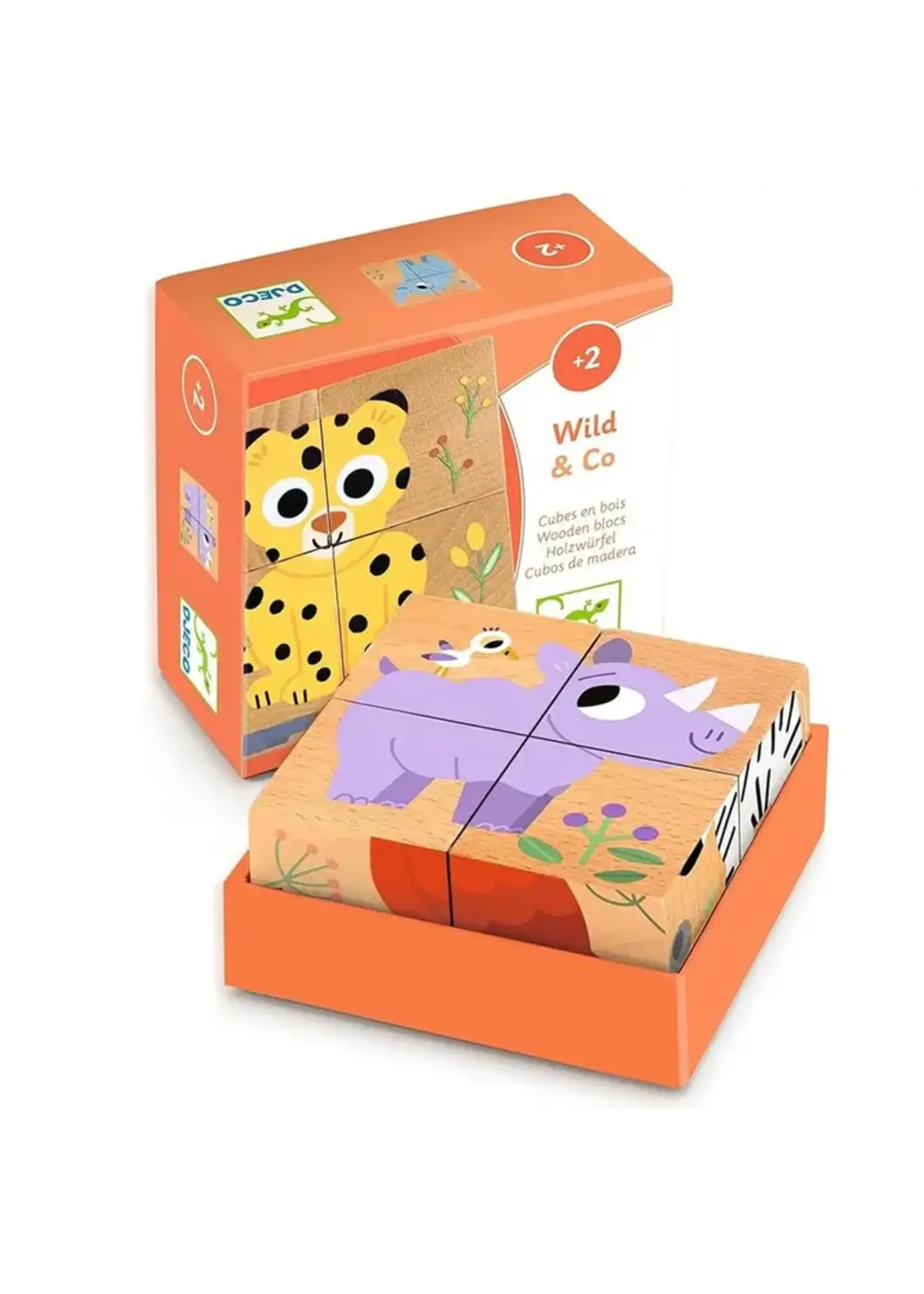 djeco Djeco houten blokpuzzel wild