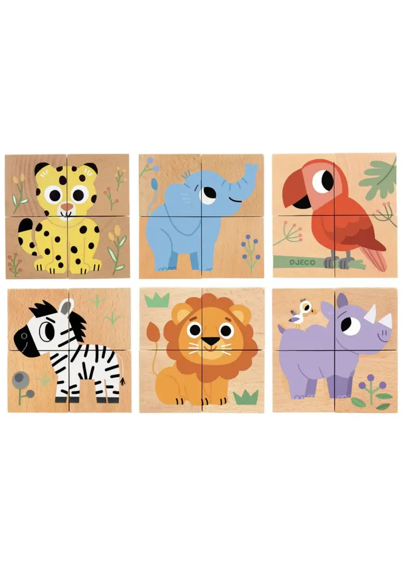 djeco Djeco houten blokpuzzel wild