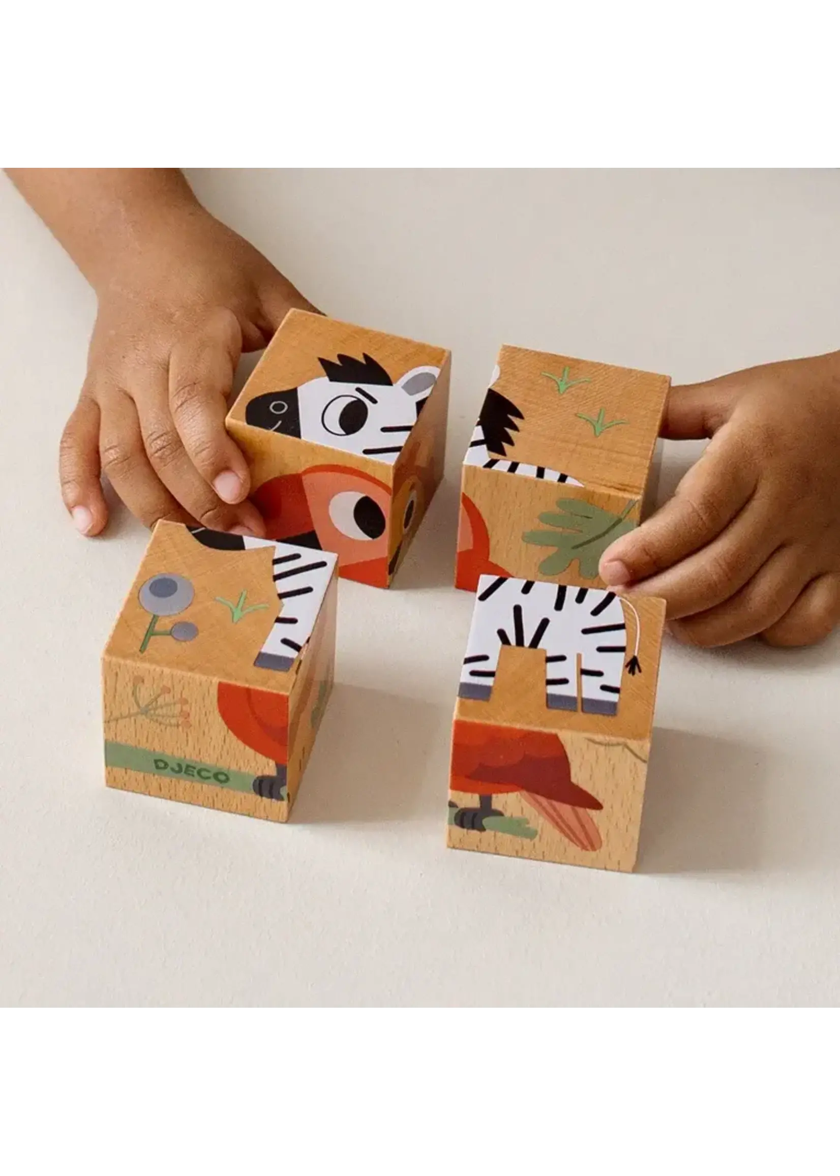 djeco Djeco houten blokpuzzel wild