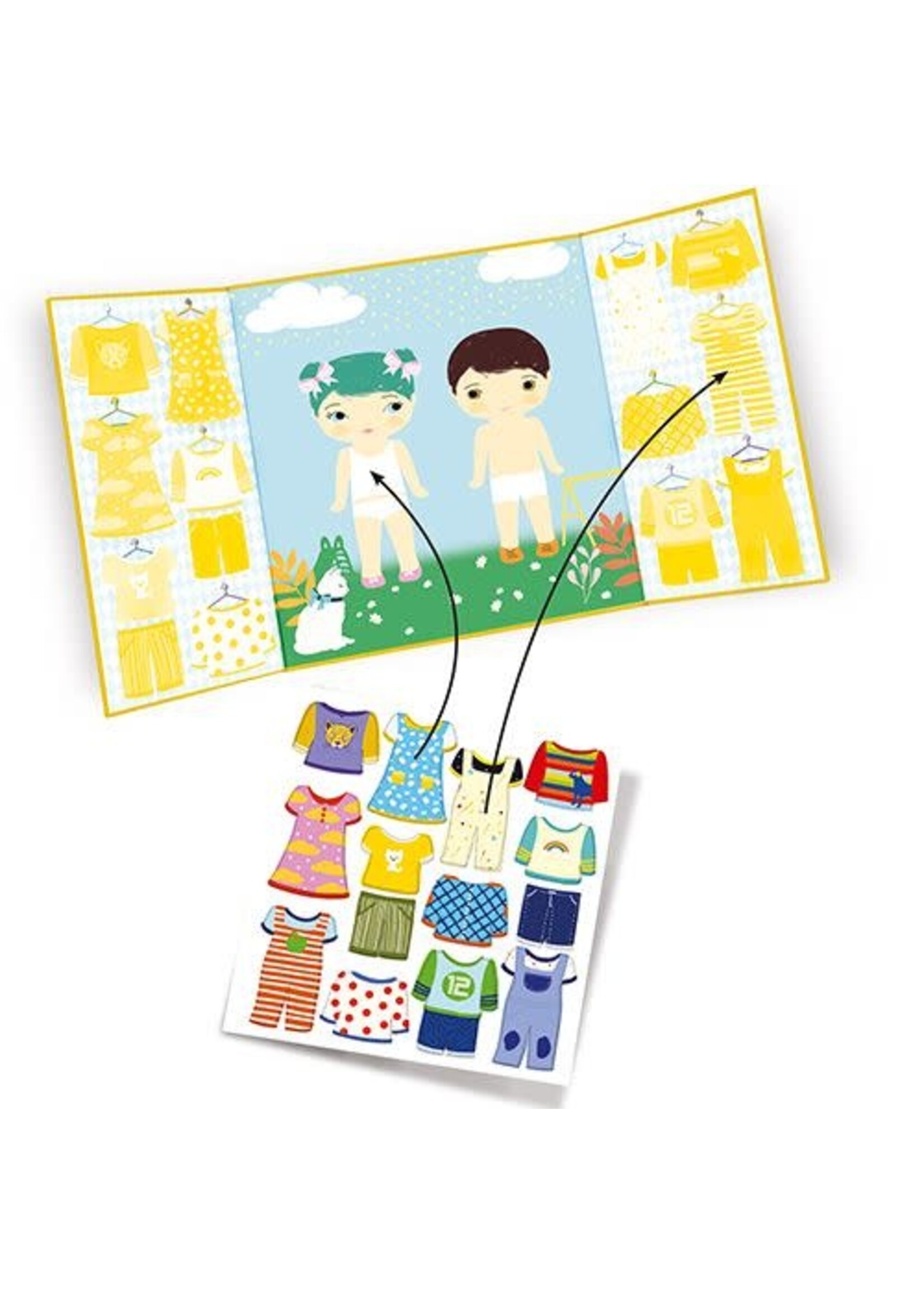 Djeco Herbruikbare stickerset met kleding