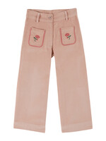 EMILE ET IDA #EMILE&IDA pantalon VELOURS BRODE PEONY