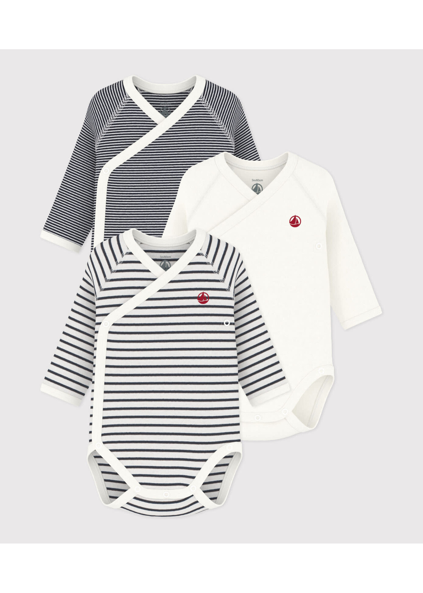 PETIT BATEAU PETIT BATEAU 3-pack STRIPES NB.