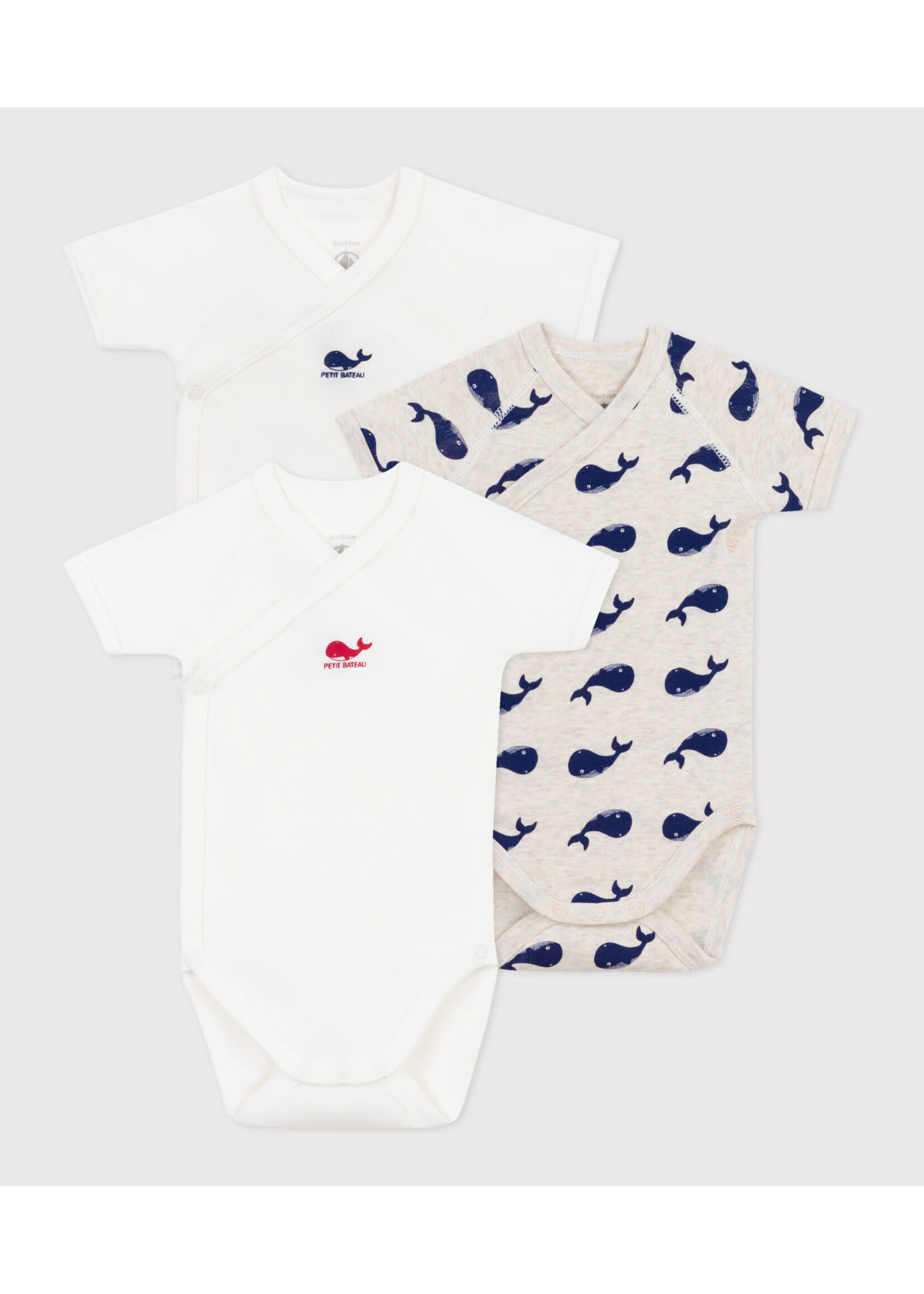 PETIT BATEAU PETIT BATEAU 3-pack WHALE NB.