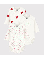 PETIT BATEAU PETIT BATEAU 3-pack HEARTS NB.