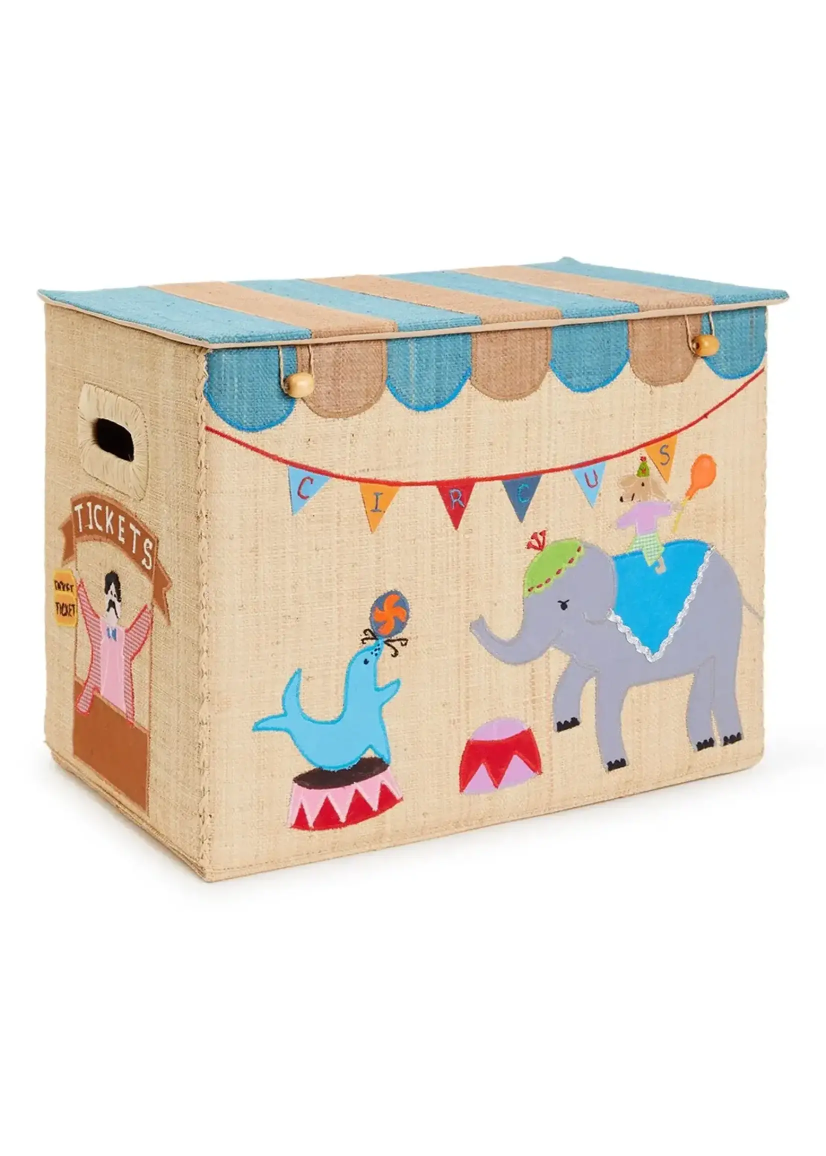 RICE RICE raffia storage box WITH CIRCUS L