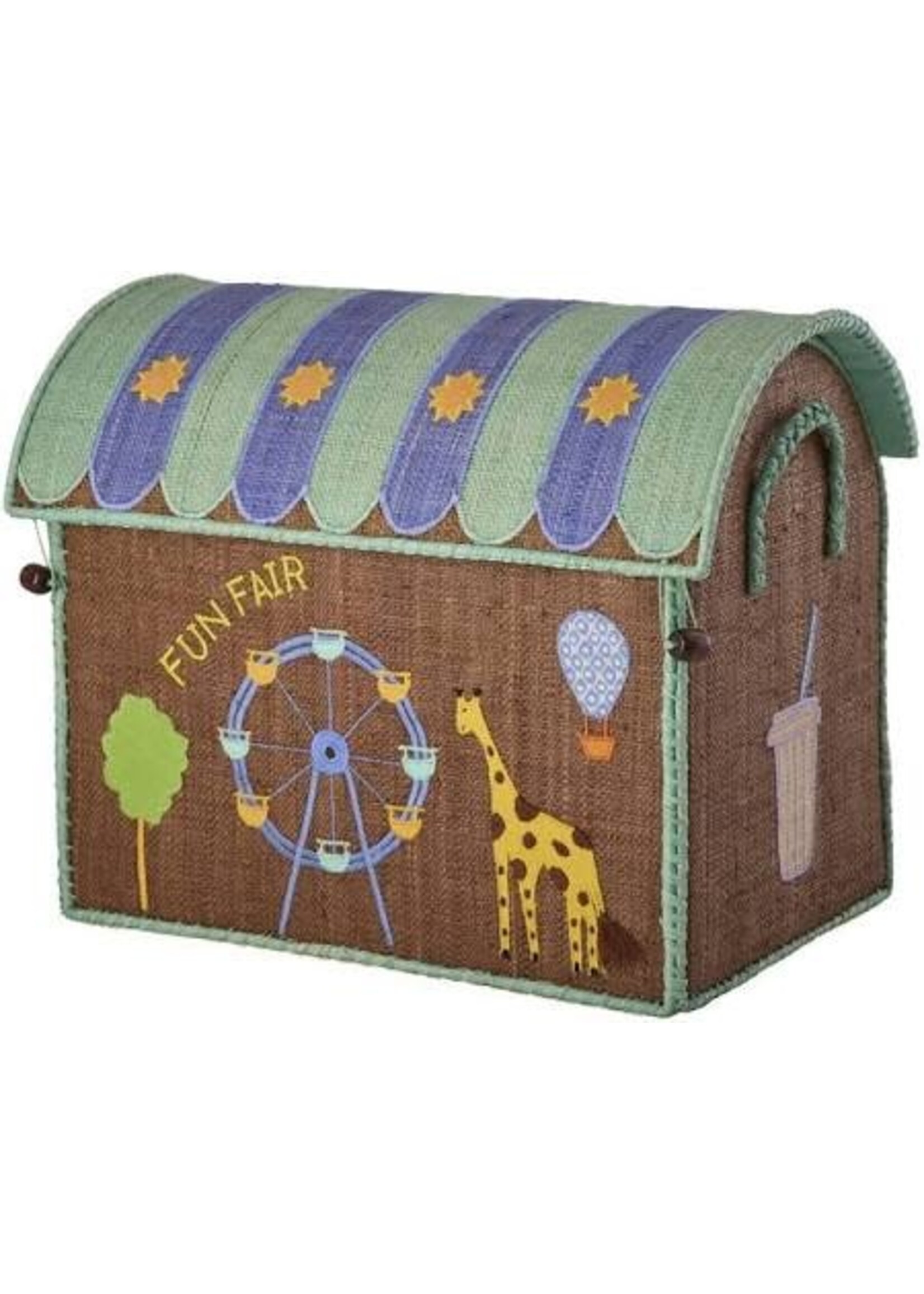 RICE RICE raffia storage box Fun Fair S(33x24x36,5)