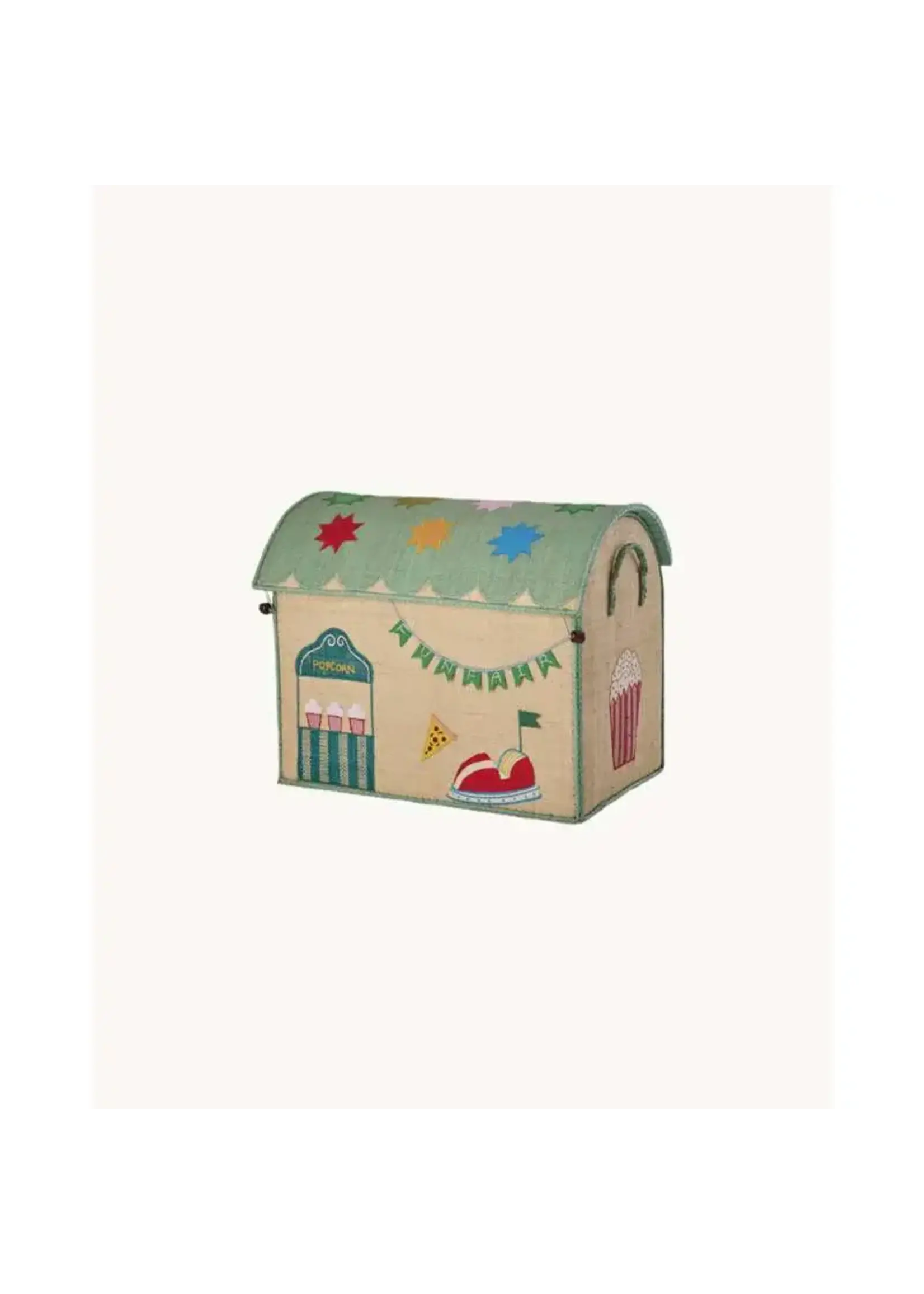RICE RICE raffia storage box Fun Fair M (45x38x33)