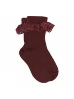 MP DENMARK MP DENMARK lea socks lace wine red