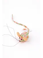 PETIT PAN doudou souris flower power rose