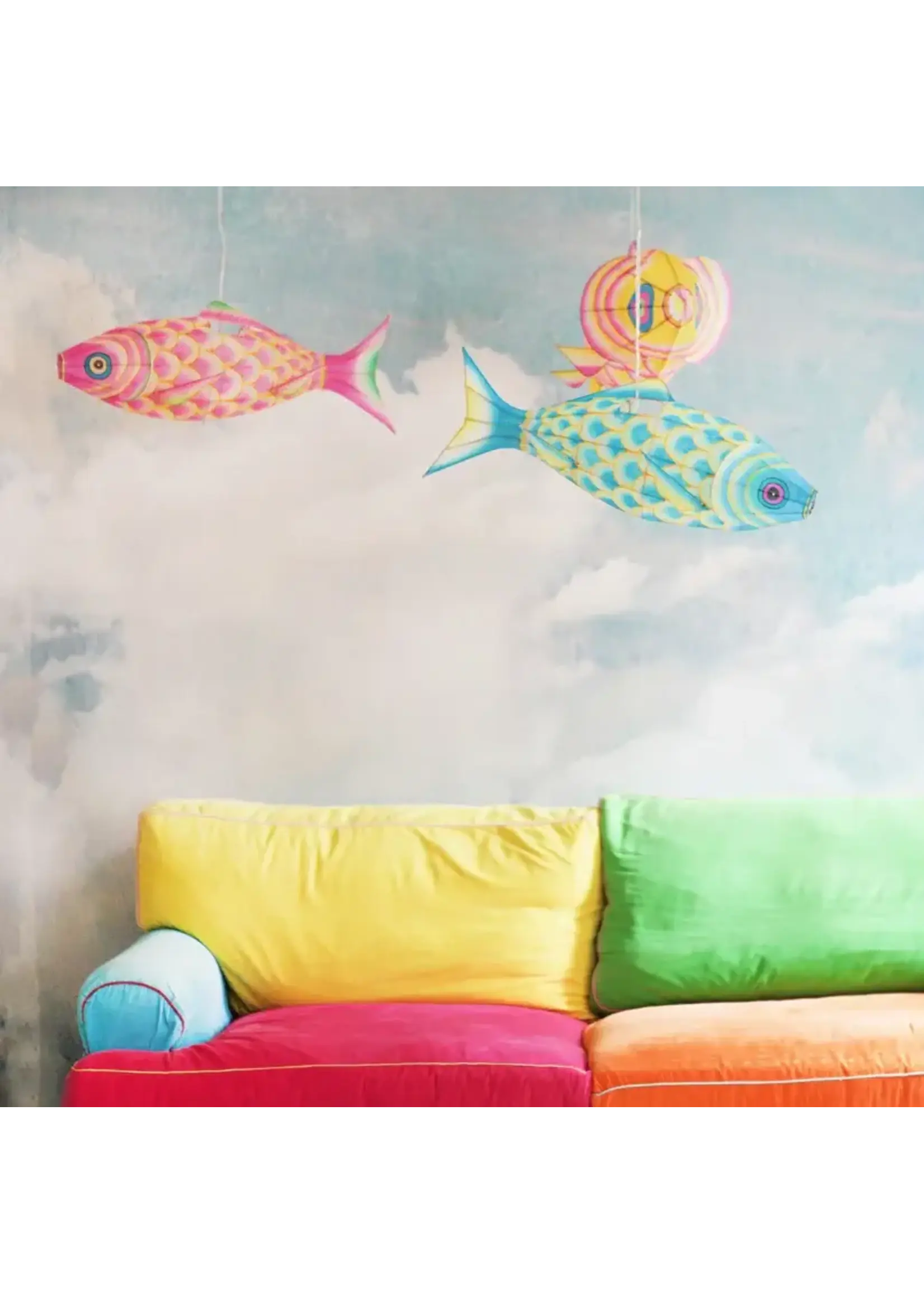 PETIT PAN lampion carpe TURQUOISE S (80cm)