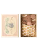 MAILEG  sleepy/wakey BABY MOUSE in matchbox ROSE