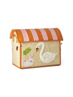 RICE RICE raffia storagebox WILD LIFE ROZE S(33x24x36,5)