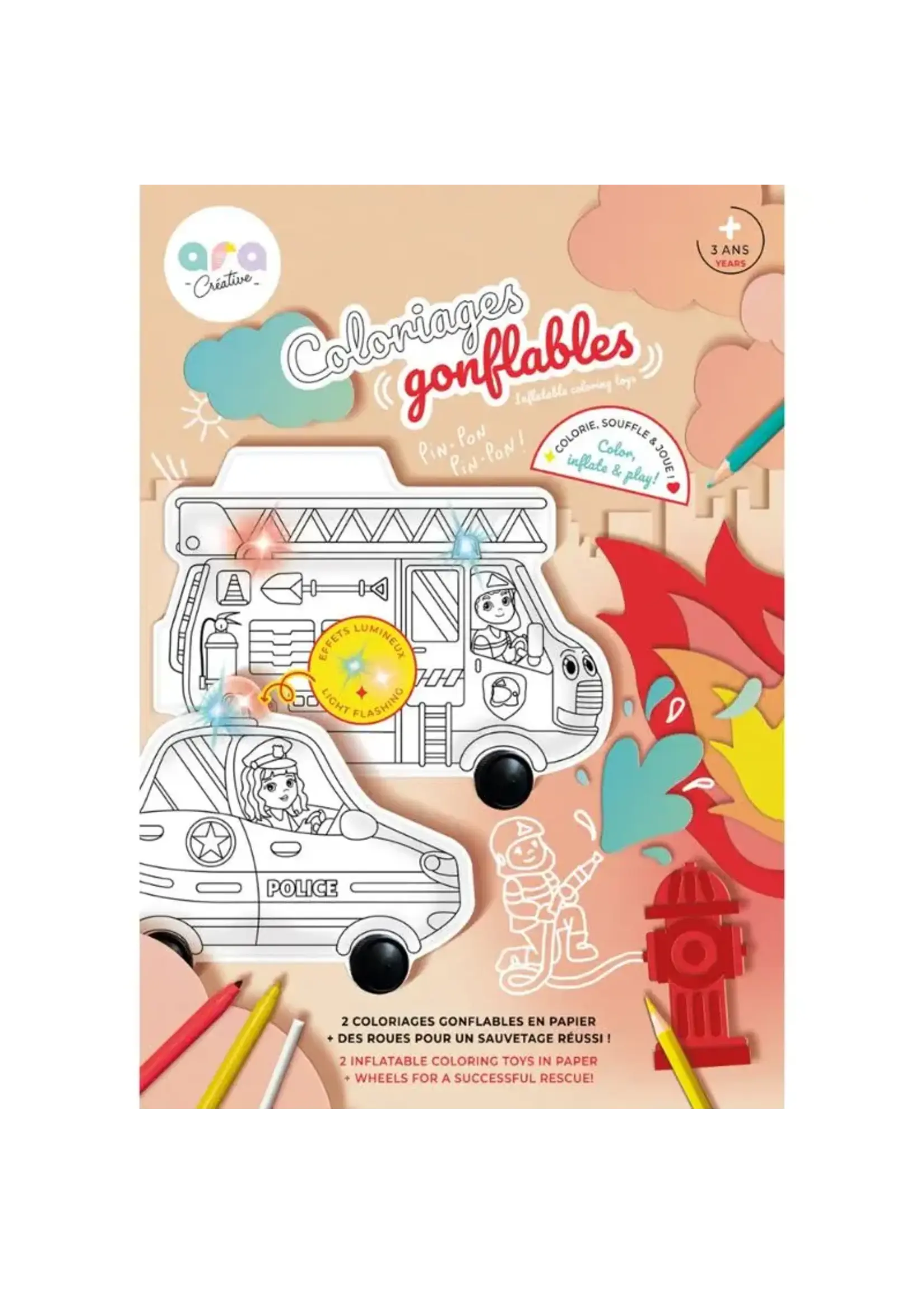 Ara Créative Ara Créative  OPBLAAS-KLEURPLAAT politie