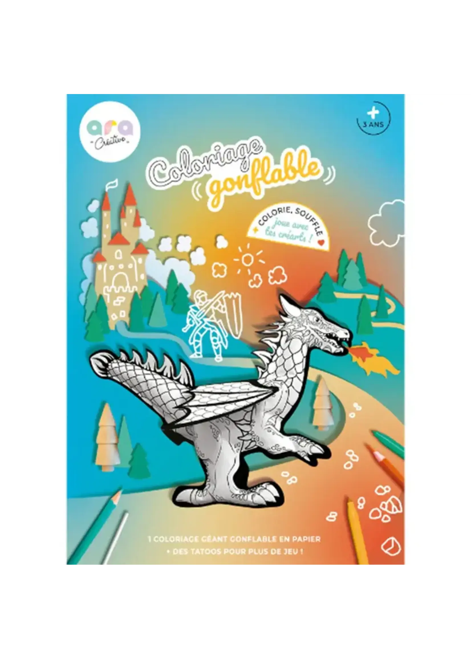 Ara Créative Ara Créative  OPBLAAS-KLEURPLAAT draak