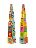 Djeco stapelblokken 10 cubes Véhicules