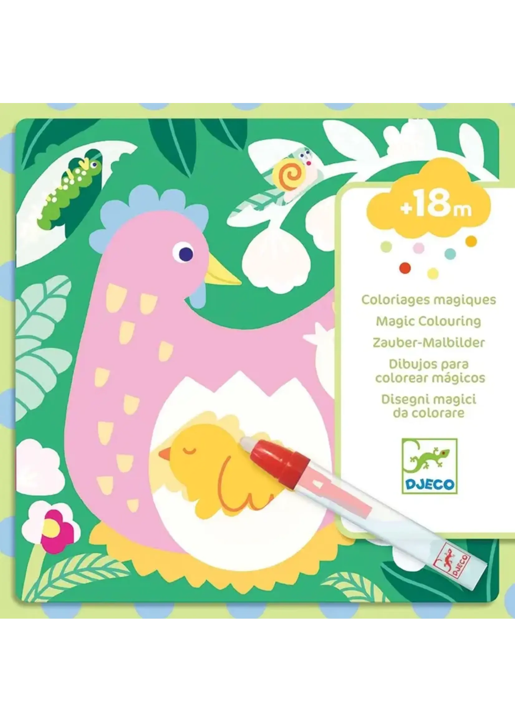 Djeco magic colouring Kiekeboe! Babydieren uit de tuin