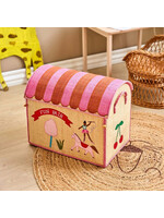 RICE RICE raffia storage box PINK Fun Fair L(50x40x33)