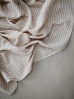 Mushie Muslin Swaddle Blanket Organic Cotton - Natural Stripes