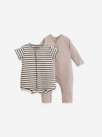 Play Up Pack of 2 -  Plain and Striped Babygrows - Pinha