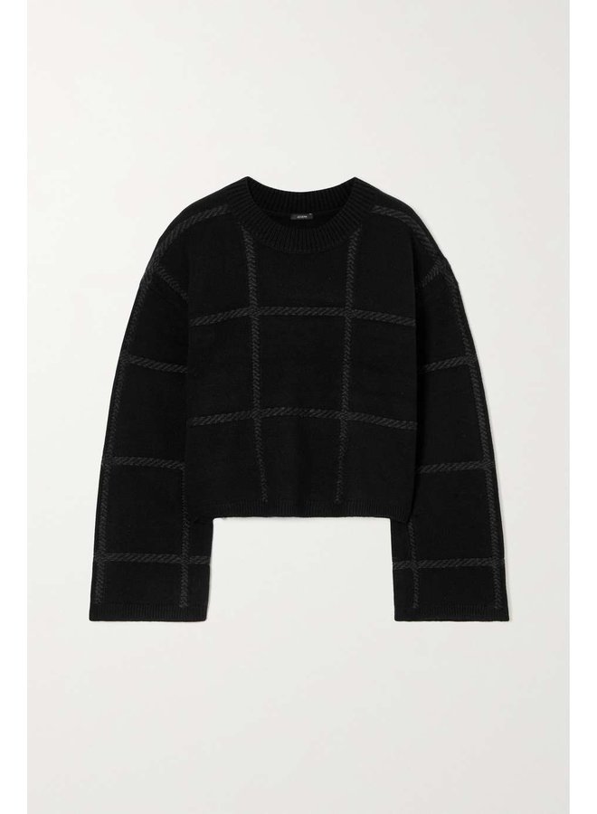 Checked Knit Sweater