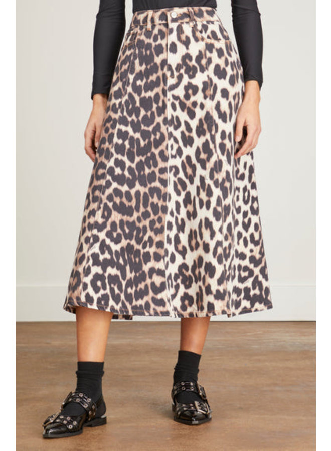 Big Leopard High Waist A-Line Skirt