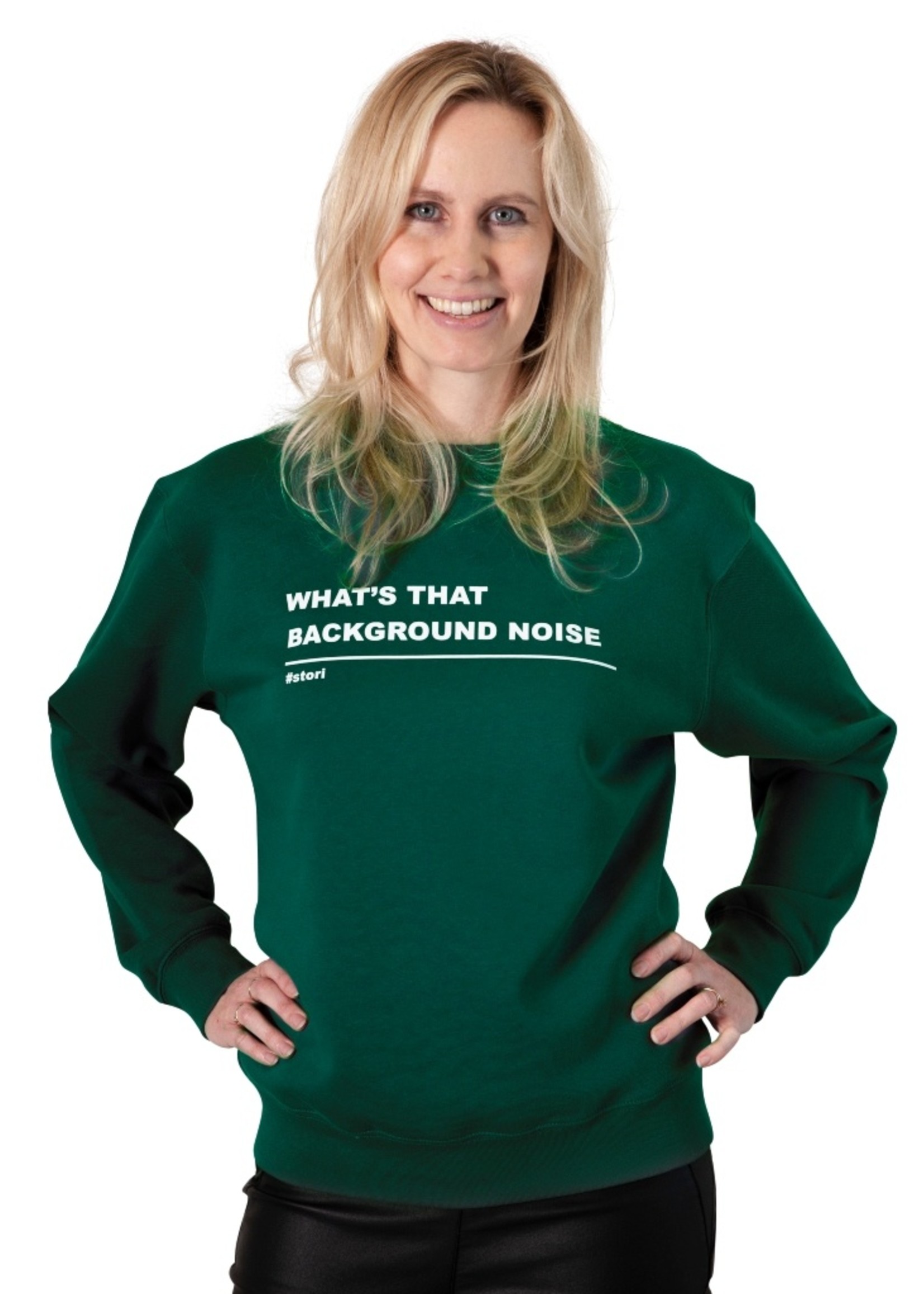 Stori Womens sweater WHAT'S THAT BACKGROUND NOISE
