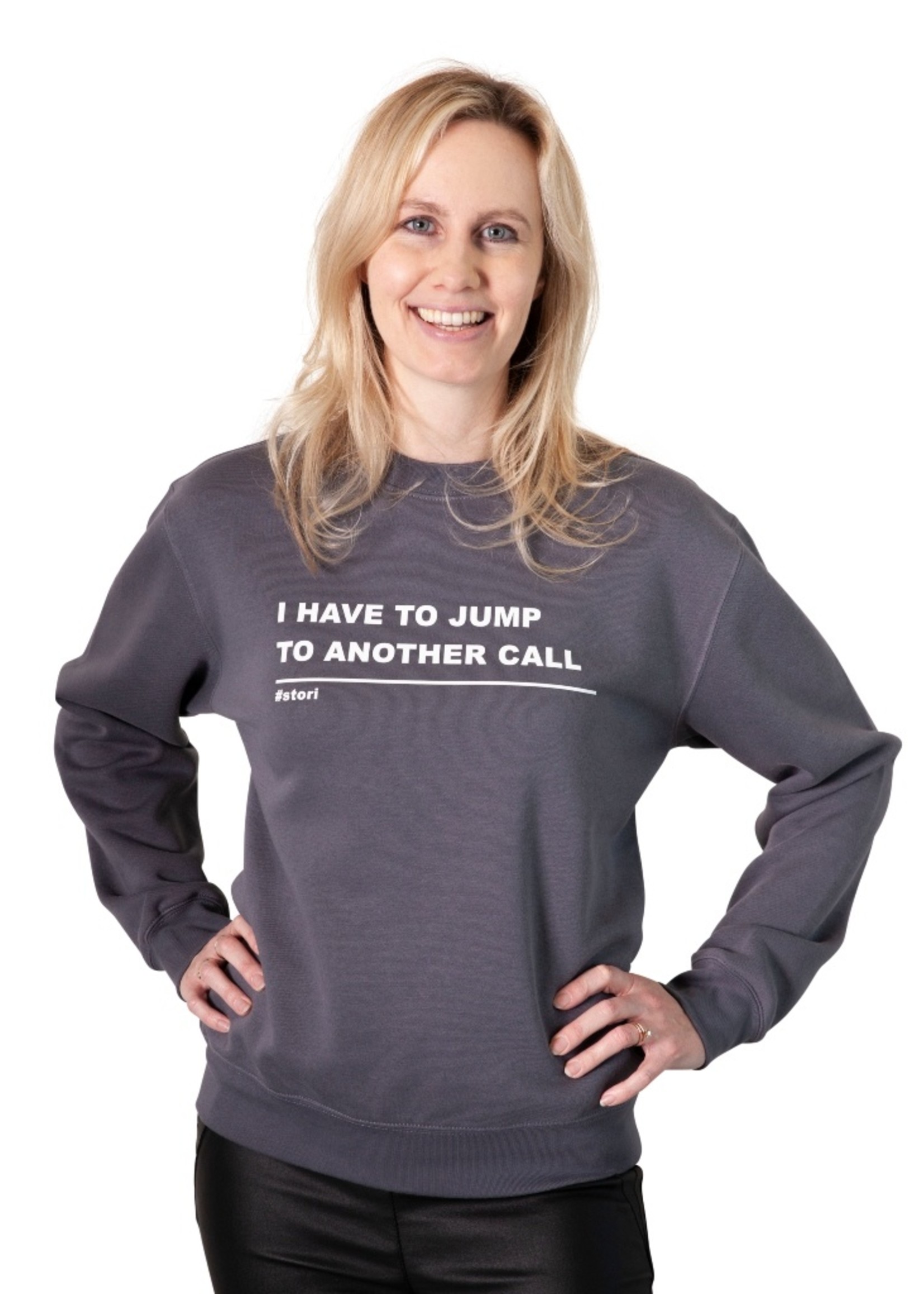 Stori Womens sweater I HAVE TO JUMP TO ANOTHER CALL