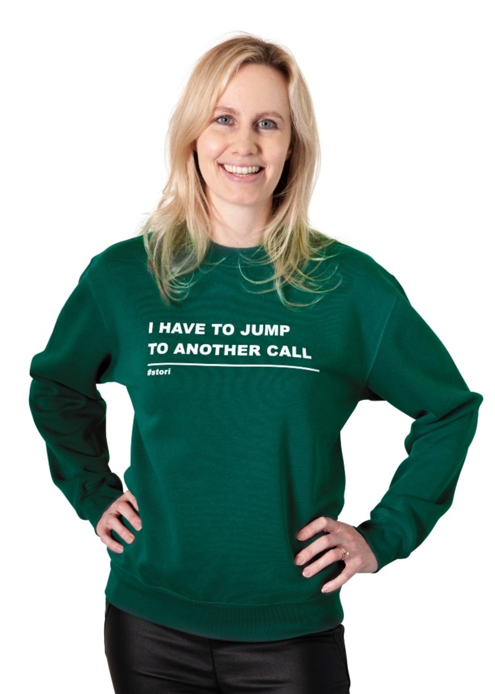Stori Womens sweater I HAVE TO JUMP TO ANOTHER CALL