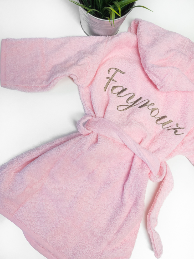 Badjas - Babyroze - Geborduurd Vanaf: