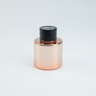 Flesje rosé goud glas - Zwarte gouden schroefdop - 50ml