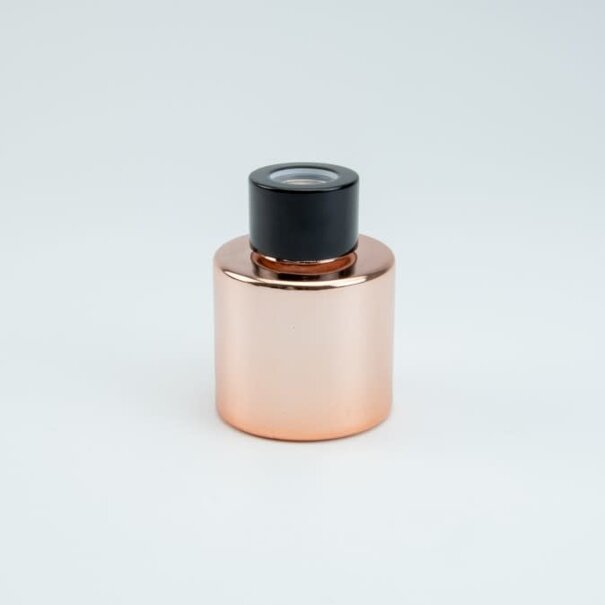 Flesje rosé goud glas - Zwarte gouden schroefdop - 50ml